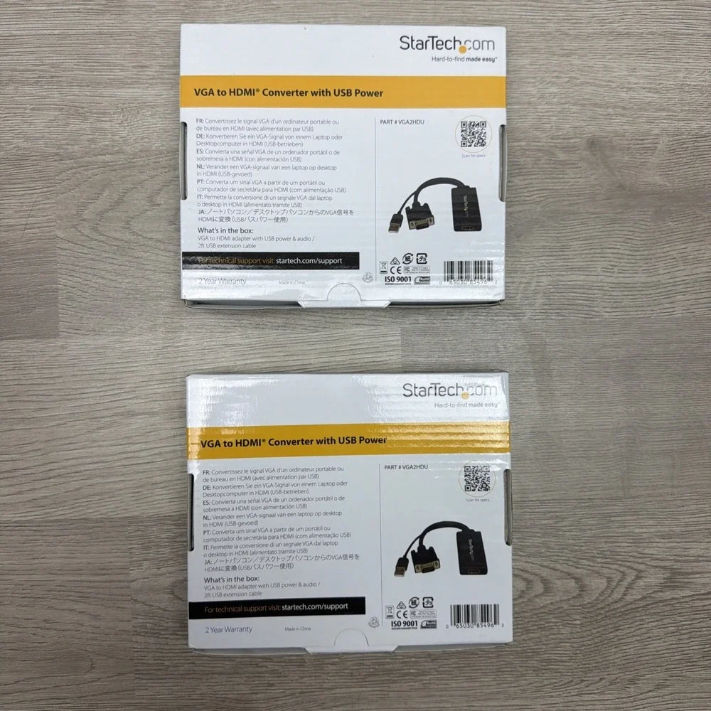StarTech VGA2HDU VGA to HDMI Converter With USB Power Lot Of 2 New In Box